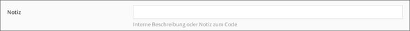 Aktionen - Codes-FELD-Notiz