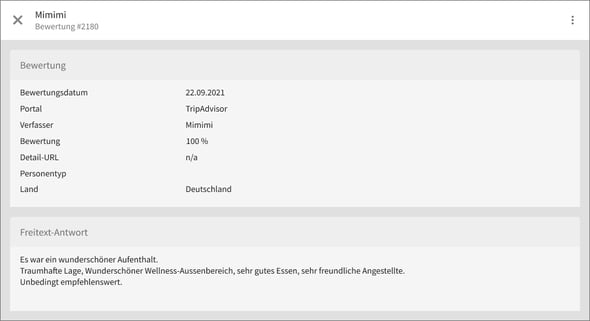 Bewertung Detailseite