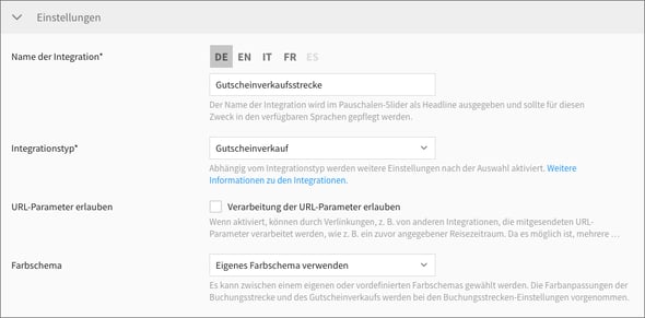 Gutscheinverkauf_Segment Einstellungen