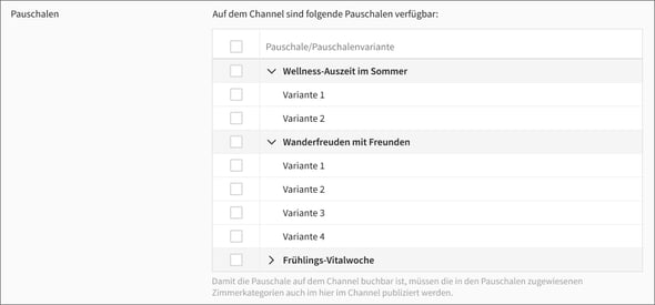 Interner Channel - Segment Pauschalen