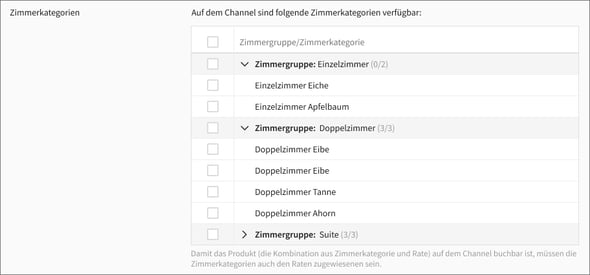 Interner Channel - Segment Publizierung_Feld Zimmerkategorien