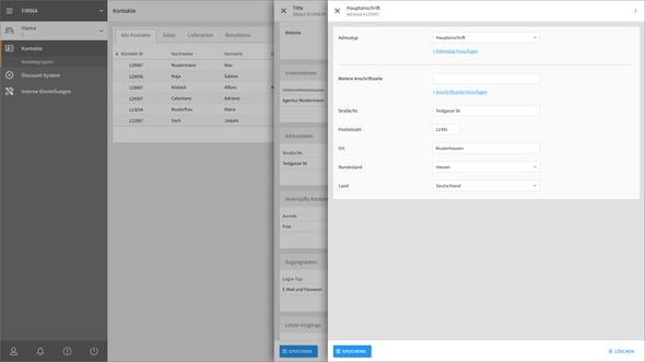 Kontakte Detailseite Adressdaten