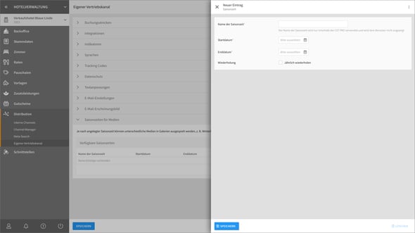 Saisonzeiten für Medien Detailseite