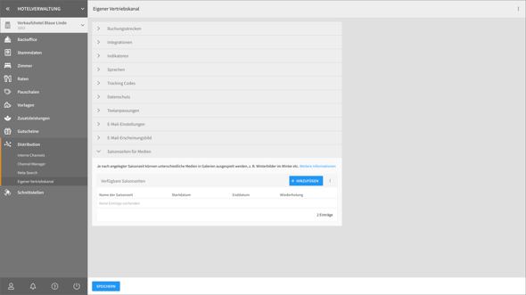 Saisonzeiten für Medien